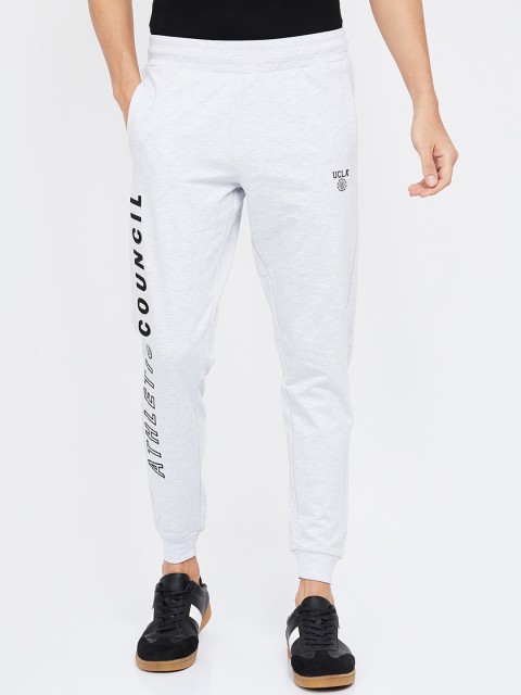 

UCLA Men White & Black Embroidered Joggers