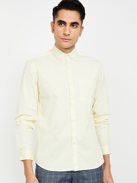 

CODE by Lifestyle Men Yellow Regular Fit Solid Casual Shirt