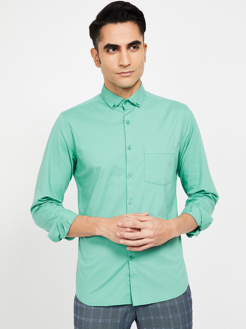 

CODE by Lifestyle Men Green Regular Fit Solid Casual Shirt