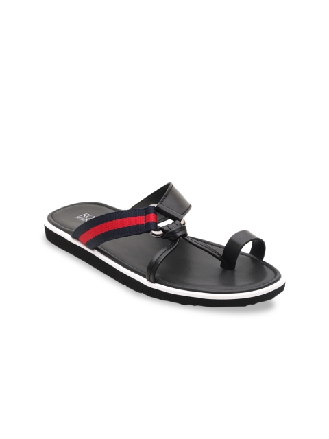 

ROSSO BRUNELLO Men Black & Red Striped Slip-On