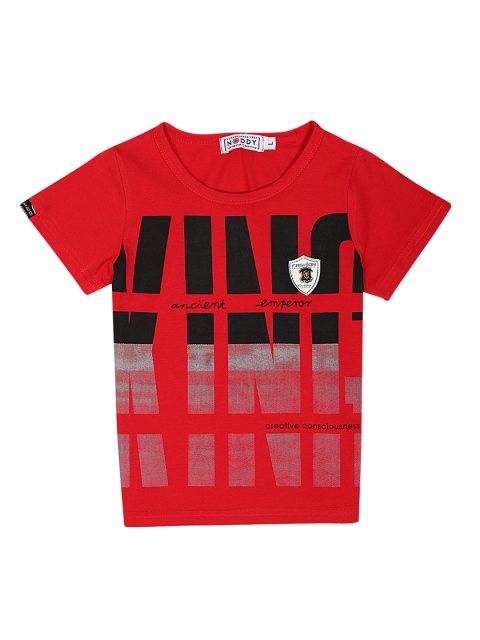 

Noddy Boys Red Printed Round Neck T-shirt