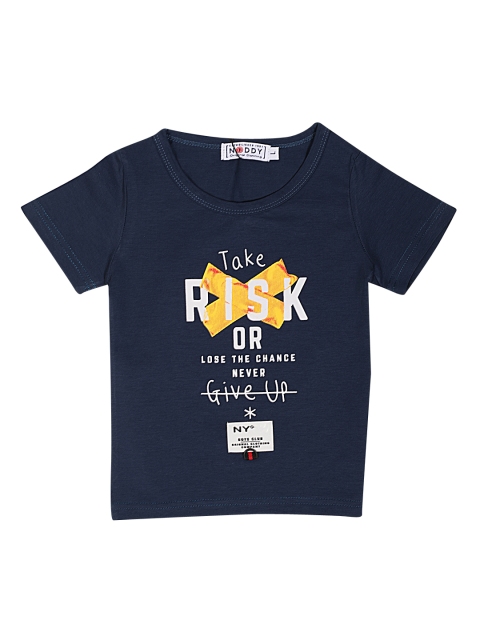 

Noddy Boys Navy Blue Printed Round Neck T-shirt