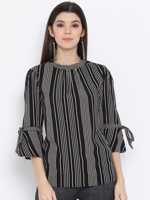 

Monte Carlo Women Black & White Striped Top