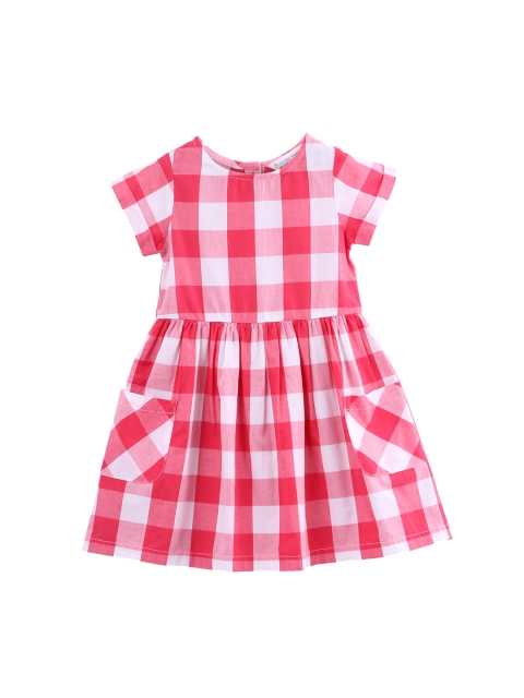 

Beebay Girls Red Checked Fit and Flare Dress