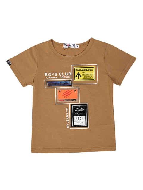 

Noddy Boys Brown Printed Round Neck T-shirt