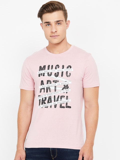 

Forca Men Pink Printed Round Neck T-shirt
