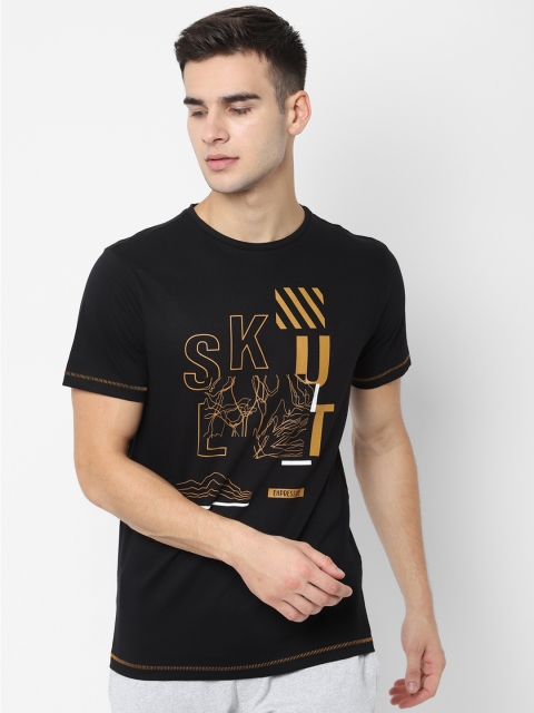 

SKULT by Shahid Kapoor Men Black Printed Round Neck T-shirt