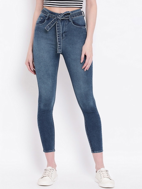 

Code 61 Women Navy Blue Skinny Fit High-Rise Clean Look Jeans