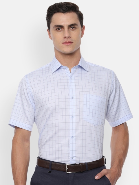 

Van Heusen Men Blue Regular Fit Checked Formal Shirt