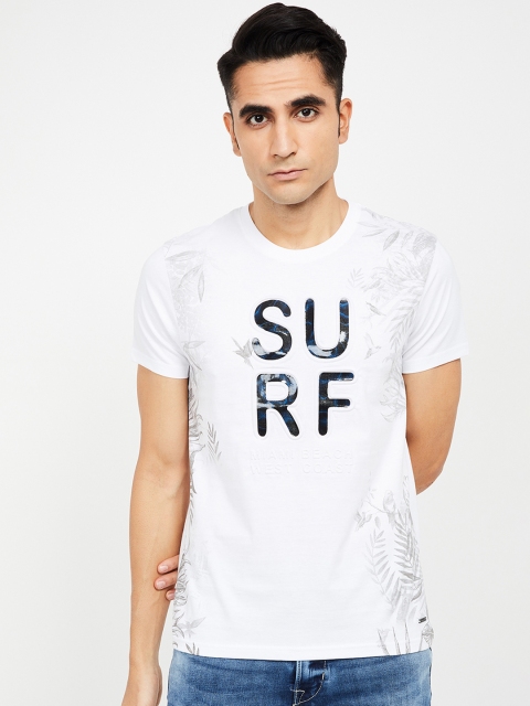 

Bossini Men White Printed Round Neck T-shirt