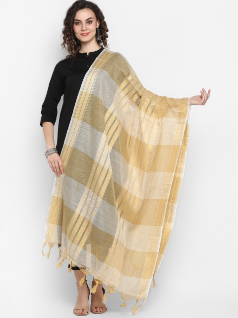 

Janasya Cream-Coloured Woven Design Dupatta