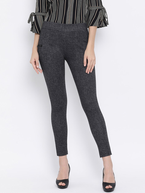 

Monte Carlo Women Grey Solid Treggings
