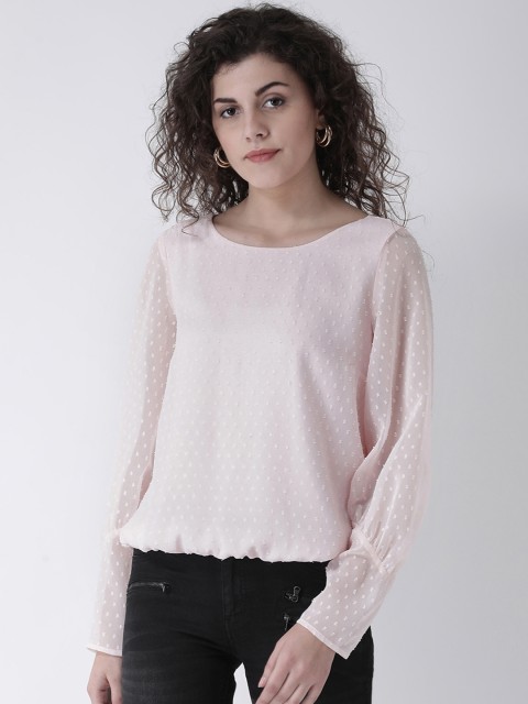 

Leo Sansini Women Pink Self Design Top