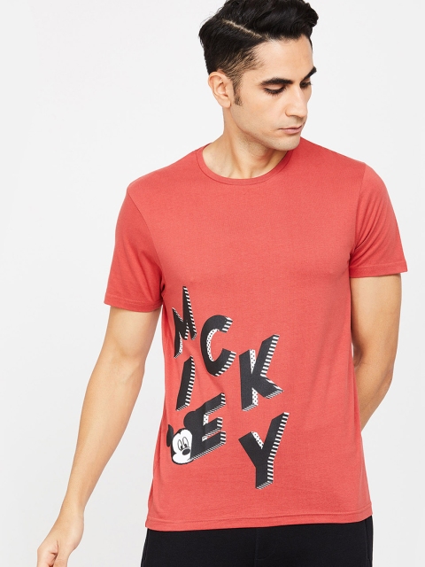 

Fame Forever by Lifestyle Men Red & Black Mickey Mouse Printed Round Neck T-shirt