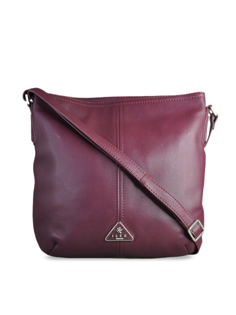 

ILEX Burgundy Solid Leather Sling Bag