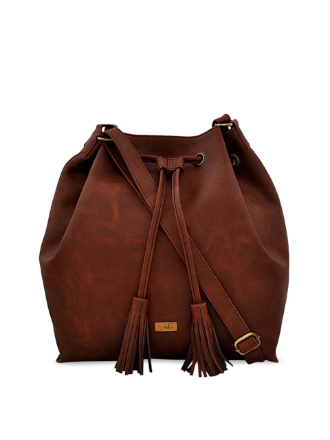 

yelloe Tan Brown Solid Shoulder Bag