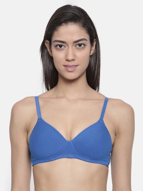 

Bitz Women Blue Solid Non-Wired Lightly Padded Everyday Bra EPB01