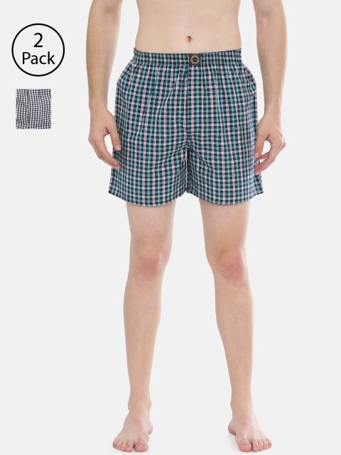 

Joven Men Pack of 2 Checked Boxers JB2N080, Green