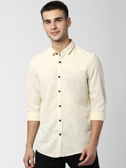 

Peter England Casuals Men Yellow Slim Fit Solid Casual Shirt