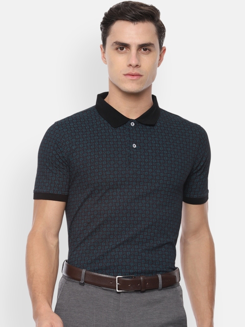 

Van Heusen Men Blue Printed Polo Collar T-shirt