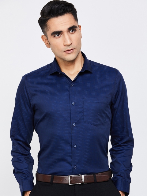 

CODE by Lifestyle Men Navy Blue Slim Fit Printed Formal Shirt