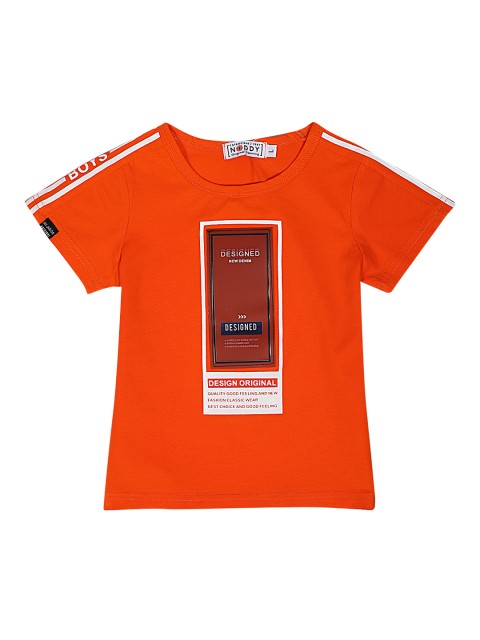 

Noddy Boys Orange Printed Round Neck T-shirt