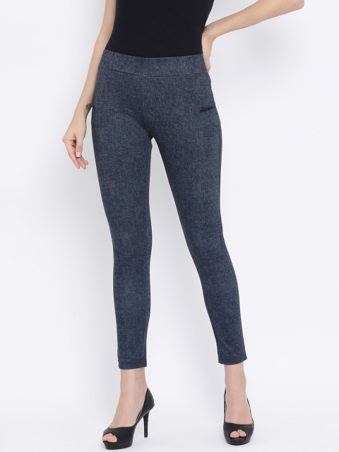 

Monte Carlo Women Blue Solid Cropped Jeggings