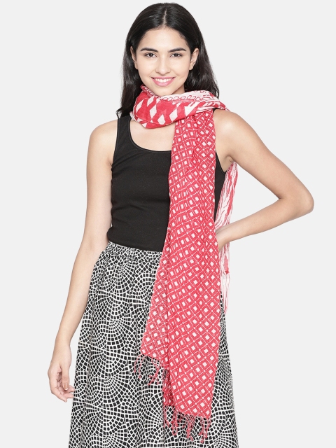 

Linen Club Women Red & White Printed Stole