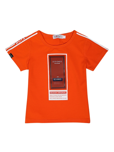 

Noddy Boys Orange Printed Round Neck T-shirt