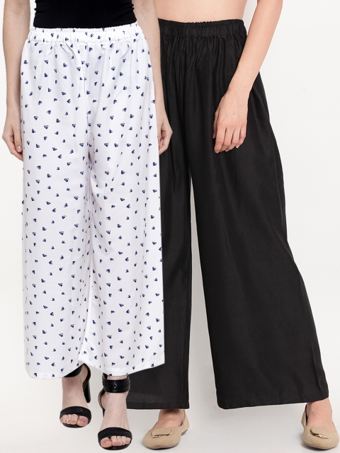 

TAG 7 Women Pack of 2 Wide Leg Palazzos, White
