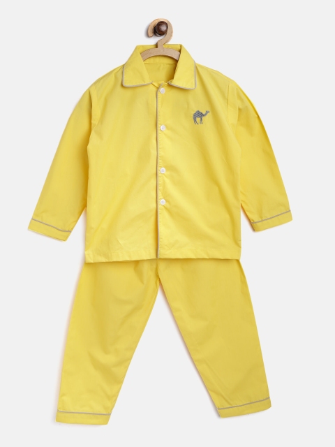 

Kids Clan Kids Yellow Solid Night suit