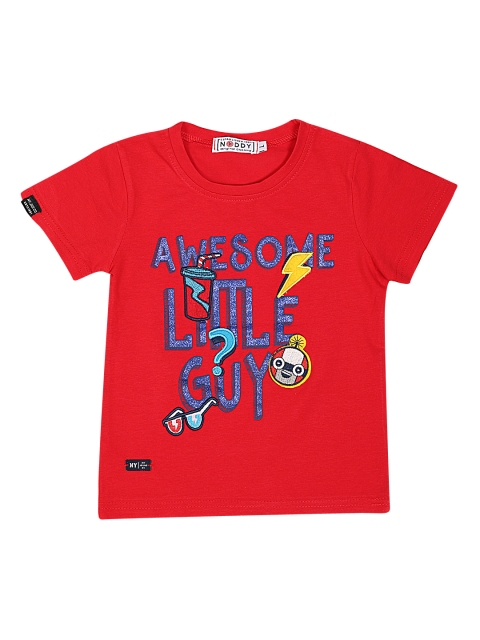 

Noddy Boys Red Printed Round Neck T-shirt