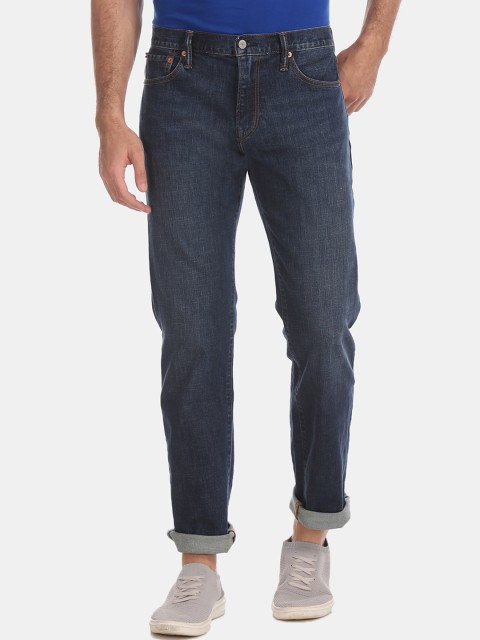 

GAP Men Blue Straight Fit Mid-Rise Clean Look Stretchable Jeans