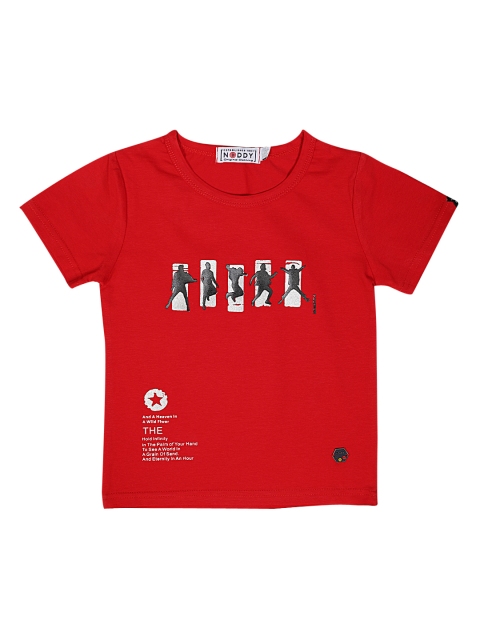 

Noddy Boys Red Printed Round Neck T-shirt