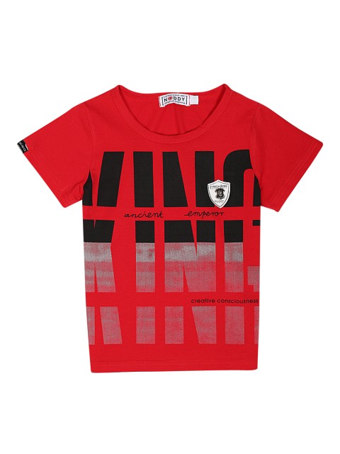 

Noddy Boys Red Printed Round Neck T-shirt