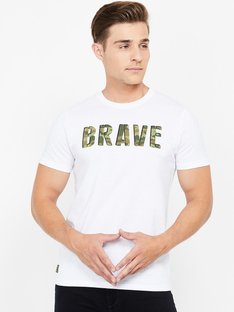 

Forca Men White Printed Round Neck T-shirt