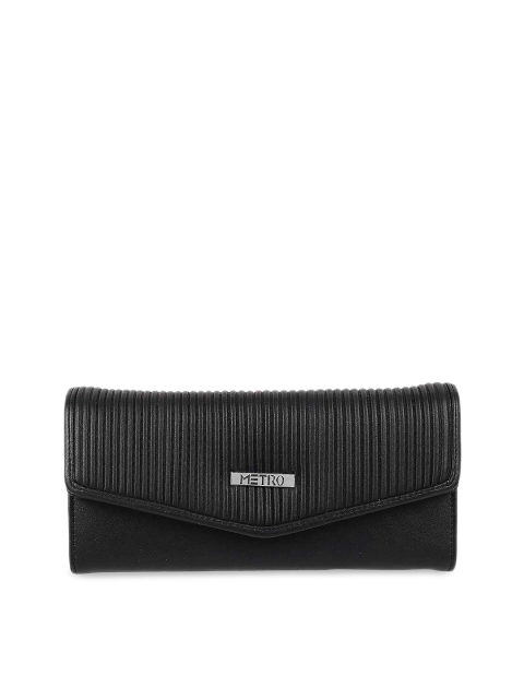 

Metro Black Textured Envelope Clutches