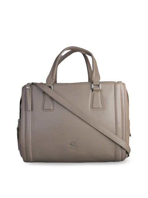 

ILEX Taupe Solid Leather Handheld Bag