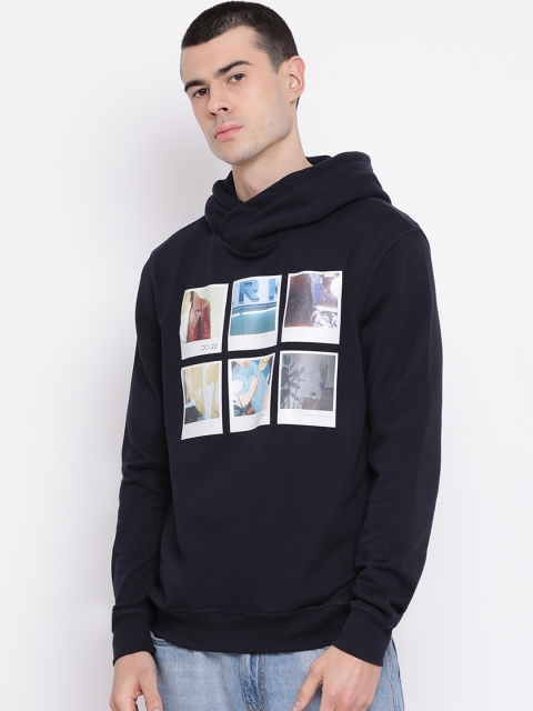

Antony Morato Men Blue Printed Hooded Sweatshirt