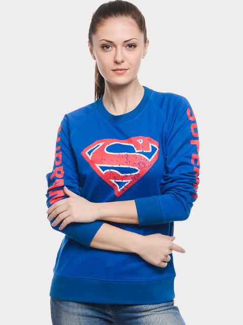 

Free Authority Women Blue Supergirl Printed Sweatshirt