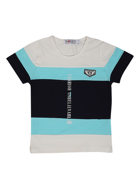 

Noddy Boys Blue Colourblocked Round Neck T-shirt