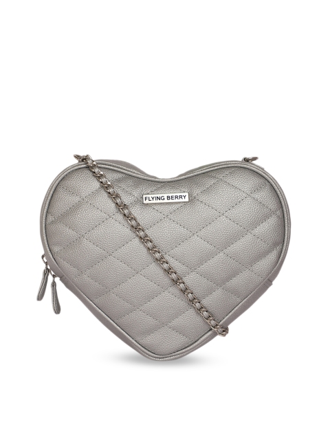 

FLYING BERRY Silver-Coloured Textured Sling Bag