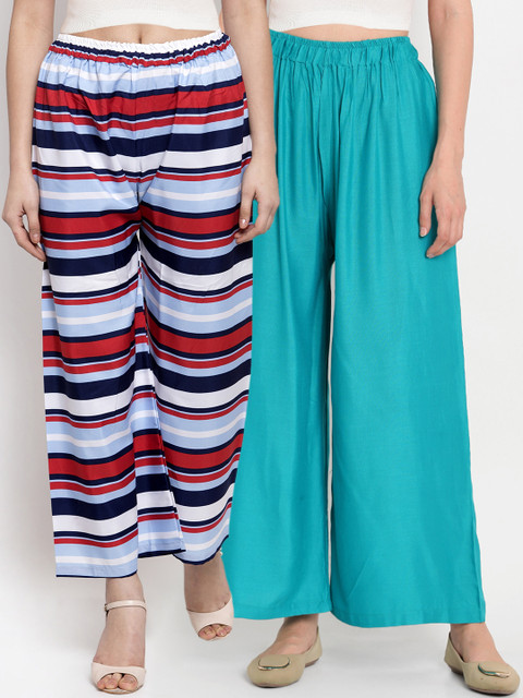 

TAG 7 Women Pack of 2 Wide Leg Palazzos, White