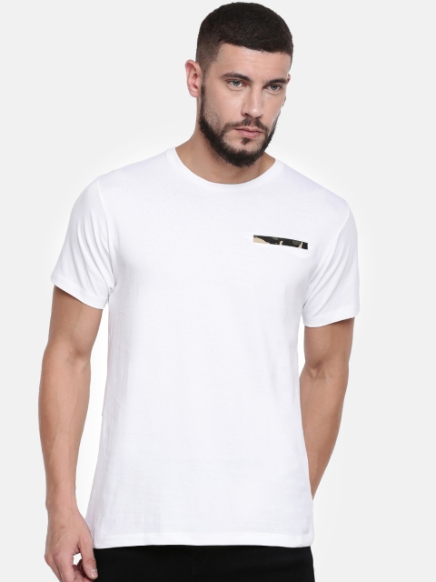

Chennis Men White Solid Round Neck T-shirt