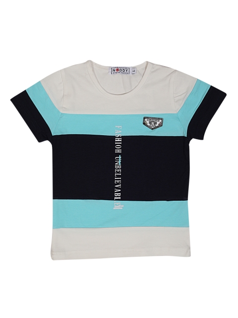 

Noddy Boys Black & Blue Colourblocked Round Neck T-shirt