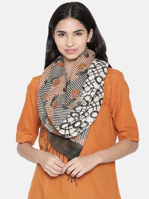 

Linen Club Women Black & Brown Linen Printed Stole