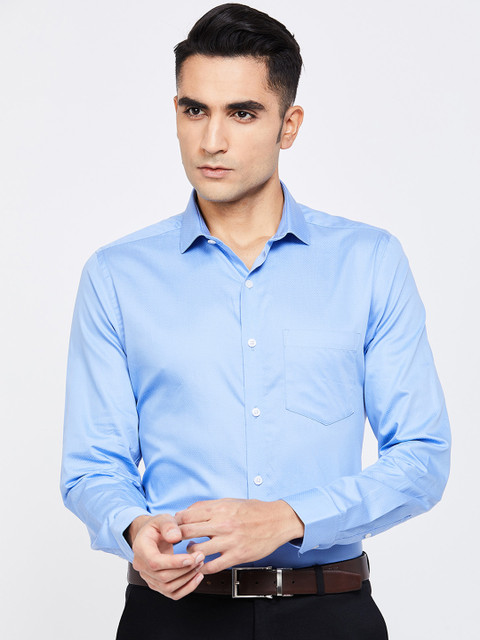 

CODE by Lifestyle Men Blue Slim Fit Self Design Formal Shirt