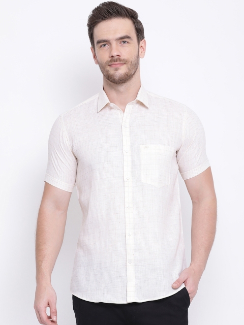 

Monte Carlo Men Beige & Grey Regular Fit Checked Casual Shirt