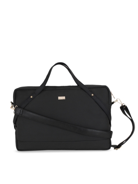 

yelloe Unisex Black Solid Laptop Bag