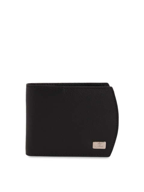 

Am Leather Men Black Solid Two Fold Wallet